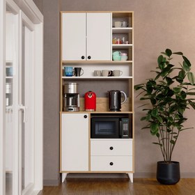 Resim Evdemo Atlas Çok Amaçlı Mutfak Bangosu Atlantik Çam Beyaz 