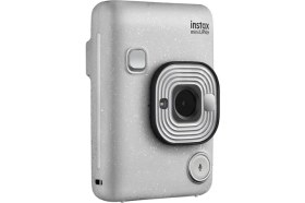 Resim Fujifilm Instax Mini Liplay Hybrid Fotoğraf Makinesi Stone White Renkli Tasarım ile Yüksek Çözünürlük 