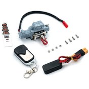 Resim Fosenze Rc Araçları İçin Universal Alüminyum Çekme Vinci Ve Kontrolör Seti Gri, Xt60 Bağlantı - 1/10 1/8 Traxxas Trx-4 Scx10 90046 D90 Km2 Uyumlu 