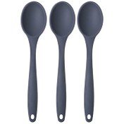 Resim Kitchen Design Lab Büyük Boy Yanmaz Yapışmaz Silikon Antrasit Kaşık Seti 3 Adet - Antrasit 