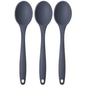 Resim Kitchen Design Lab Büyük Boy Yanmaz Yapışmaz Silikon Antrasit Kaşık Seti 3 Adet - Antrasit 