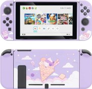 Resim GeekShare Lavender koruyucu kılıf Switch, TPU Slim Case Cover Fit anahtar konsolu ve Joy-Con (Ice Cream Cat) [video oyunu] 