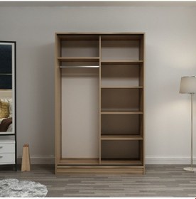 Resim Minarmobilya Minar Kale 2 Kapaklı Sürgülü Dolap 120 Cm - Dore/Antrasit 