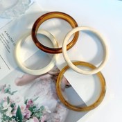 Resim 4 Parça Karışık Kalınlık Kadınlar İçin Kore Dongdaemun Retro Mermer Desenli Şık Minimalist Lüks Reçine Akrilik Bileklik Seti 