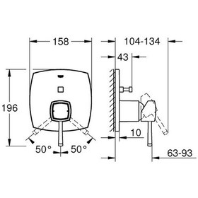 Resim Grohe Ankastre Banyo Bataryası 2 Çık. Grandera Kr/Altın- 24068Ig0 Krom 