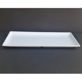 Resim 4 Adet Standart Melamin Kayık Tabak Sunum Tabağı 38x16 Cm - Beyaz Beyaz 