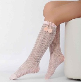 Resim Daymod Peri Ponponlu File Çocuk Dizaltı Çorap - pembe / 2-5 Yaş 