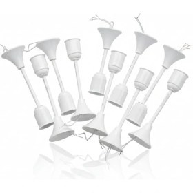 Resim BYR 10'lu Set E27 Duy Takımı - Beyaz Askı Tij Seti 