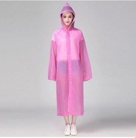 Resim Unisex Pembe Eva Kumaş Su Rüzgar Geçirmez Yağmurluk Pembe 