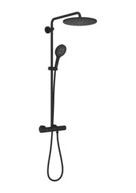 Resim Grohe Rainshower Smartactive 310 Duvara Monte Termostatik Bataryalı Duş Sistemi Phantom Black - 22119kf0 