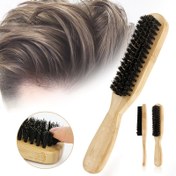 Resim 1 adet Unisex Bambu Saplı Yabani Domuz Fırçası - Doğal Saç Stil ve Temizliği için Uzun Saplı Tarak, Tüm Saç Tipleri için Uygun, Uçan Saçları Kontrol Eder, Parlaklığı Artırır, Pürüzsüz Yüzeyler için Yumuşaktır, Yüksek Kaliteli Bambu Kıllar, Saç Fırçası 