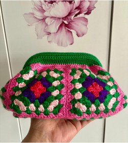 Resim UNİCORNS Burslu Çanta, Kadın El Çantası, El Örgüsü Clutch 
