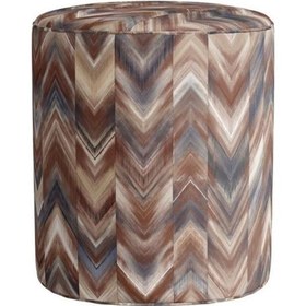 Resim Kahverengi Geometrik Puf Kumaşı Süettir. Uluslararası Solmama Sertifikasına Sahiptir. Çok Renkli 