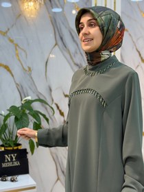 Resim MODA İLDEM YAKA VE ÖN TAŞ İŞLEME DETAYLI TUNİK 2213 - Lacivert / 50 