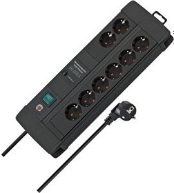 Resim Brennenstuhl Premium-Line Duo Serisi 60.000 Amper Akım Korumalı Özellikli 8 Soketli 3 Metre Kablolu Priz 