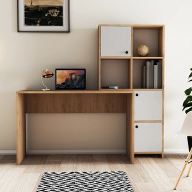 Resim Mezza Sılence Kitaplık - Çalışma Masası Takımı 1997 Sepet-Beyaz 