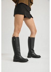 Resim Termo Taban Fermuarlı Kadın Siyah Çizme Tbfzlcmc105 Siyah 