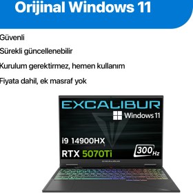 Resim Casper Excalibur G920 i9-1490HX 64GB 4TB RTX5070TI 300HZ 16" W11H Gaming Laptop G920.1490-ENP0A-E 