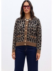 Resim Fashion Friends Bayan Hırka 25k0083k1 Leopar Leopar 