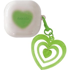 Resim Microsonic Samsung Galaxy Buds 2 Pro Kılıf Süslü Renkli Kalp Desenli Yeşil 