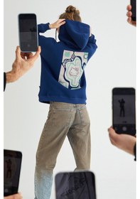 Resim Hello Kitty Lisanslı Kapüşonlu Kalın Sweatshirt Renkli 