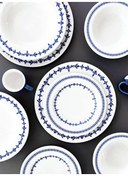 Resim Porser Porselen Blue Orbit Yemek Takımı 6 Kişilik 24 Parça 