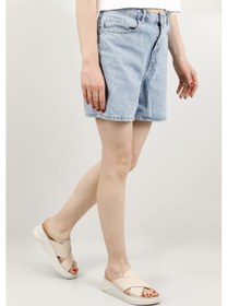 Resim Gönderi R Bej Çapraz Bantlı Dolgu Topuk Hakiki Deri Comfort Terlik Bej 