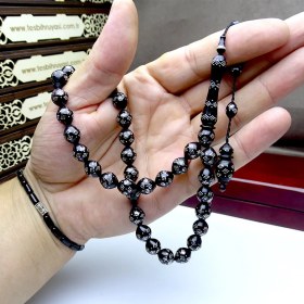 Resim Tesbih Rüyası Gümüş Nokta Işleme Kuka Tesbih 