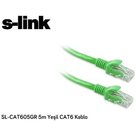 Resim S-Link Sl-Cat605Gr 5M Yeşil Cat6 Patch Kablo 