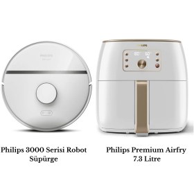 Resim Philips PHİLİPS AVANTAJ SET (XU3000 3000PA ROBOT SÜPÜRGE HD9870 PREMİUM AİRFRY XXL 7.2 LİTRE ) 
