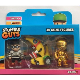 Resim Stumble Guys Seri 4 3'lü Mini Figür Inmate 613 