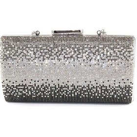 Resim Keeba Taşlı Siyah Abiye Çanta. Clutch Siyah Taşlı Gece Çantası. Abiye Çanta Siyah. Siyah Abiye Çantası. Gümüş 