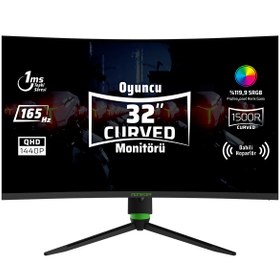 Resim Aryond A32 V1.2 31.5" 165 Hz 1 MS Hoparlörlü QHD Curved VA LED Oyuncu Monitör Aryond