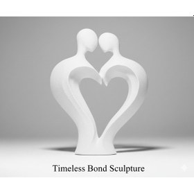 Resim Minimalist Aşk Temalı Sonsuz Bağ Heykeli - 11 Cm / 3d Yazıcı Baskısı 