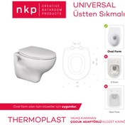 Resim 0340 Universal Çocuk Adaptörlü Yavaş Kapanan Klozet Kapağı 