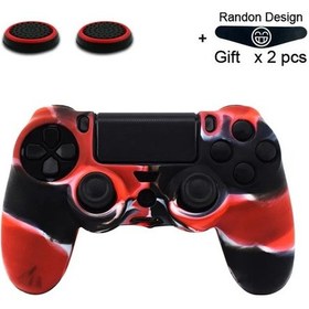 Resim Veri Kurbağa Kaymaz Silikon Kapak Cilt İçin Sony Ps4 Pro İnce Kılıf İşık Bar Red Black 