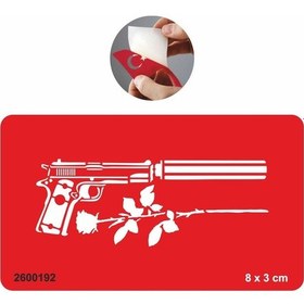 Resim Susturucu Silah Ve Gül Tattoo Geçici Dövme Şablonları Kına Kalıpları 