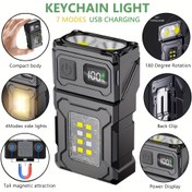 Resim Ultra-Bright Mini LED El Feneri, 7 Modlu, USB-C Şarj, Manyetik Taban ve Depolama Kutusu ile - Taşınabilir, Şarj Edilebilir ve Açık Hava, Acil Durum ve İş Kullanımı için Mükemmel, USB Kablosu Dahil, Açık Hava Fenerleri 