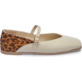 Resim Tergan Bej Hakiki Deri Leopar Kadın Babet - K25I1BB67848-A25 