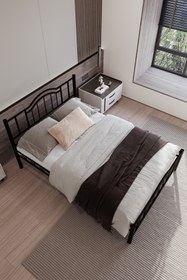 Resim ARGİMO Belinay Ferforje Metal Çift Kişilik Karyola Siyah 