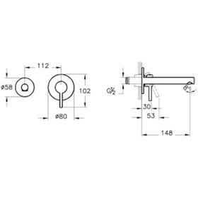 Resim Vitra Origin Ankastre Sıva Üstü Lavabo Bataryası A4258136 