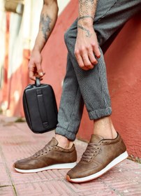 Resim Mida Shoes Günlük Vizon Deri Erkek Sneakers 