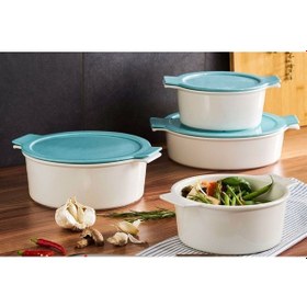 Resim Porland Cookland Isıya Dayanıklı Turkuaz Tencere Takımı 6 Parça 