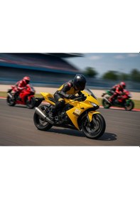 Resim Oyuncak Yarış Motorsikleti Sarı Renk Sarı 
