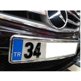 Resim Yeni Nesil Krom Plakalık 2 Adet Krom Plaka Altlığı 