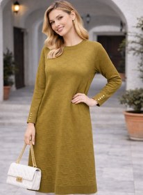 Resim Fresh&Moda Kadın Mevsimlik Petek Desen Uzun Büyük Beden Triko Kazak 
