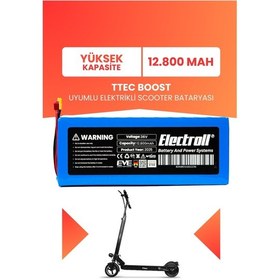 Resim Ttec Boost Uyumlu Batarya Yüksek Kapasite 36v 12.800mah Elektrikli Scooter Bataryası 