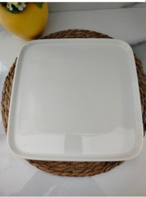 Resim Md Natura Kare Servis Tabağı Beyaz 
