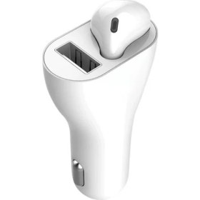 Resim MF Product Jettpower 0180 Araç Şarjı & Mono Bluetooth Kulaklık Beyaz 