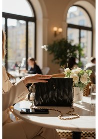 Resim Santini Mila Kapitone El, Omuz Ve Clutch Çanta Siyah 